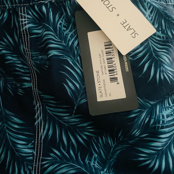 New With Tags Slate & Stone Cabo Swim Short, Palm Leaf. XL - Picture 3 of 4